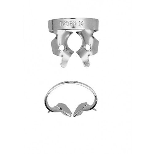 Kulzer 50057354 Ivory Metal Rubber Dam Clamp Winged Erupted Irregular Molar #14 Kulzer 50057354 Ivory Metal Rubber Dam Clamp Winged Erupted Irregular Molar #14